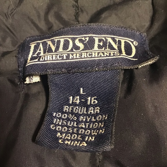 Land’s End Woman’s Black Winter Vest Sz Large 14-16 Insulated Goose Down - Picture 5 of 6